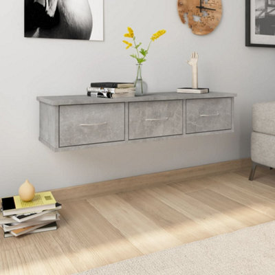 Berkfield Wall-Mounted Drawer Shelf Concrete Grey 88X26X18.5 Cm Engineered Wood - image 1