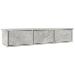 Berkfield Wall-Mounted Drawer Shelf Concrete Grey 88X26X18.5 Cm Engineered Wood - thumbnail 2