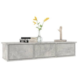Berkfield Wall-Mounted Drawer Shelf Concrete Grey 88X26X18.5 Cm Engineered Wood - thumbnail 3