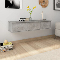 Berkfield Wall-Mounted Drawer Shelf Concrete Grey 88X26X18.5 Cm Engineered Wood - thumbnail 1