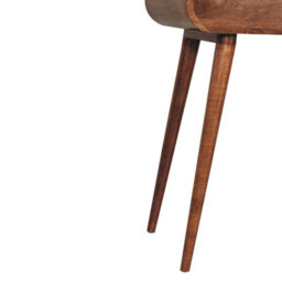 Artisan Furniture Solid Wood Mini Honey Caramel Dressing Table With Foldable Mirror, 4 Storage Compartments With Attached Mirror - thumbnail 8