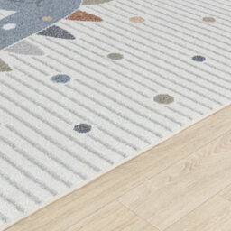 Livabliss Lillian-Kids Beige Blue Orange Grey Washable Rug For Children's Rooms 160 X 213 Cm Easy Care, Non Shedding - thumbnail 3