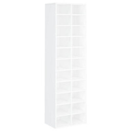 Berkfield Shoe Cabinet White 54X34X183 Cm Engineered Wood - thumbnail 2