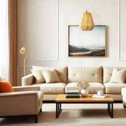 Happy Homewares Modern Designer Glass Pendant Lamp Shade Wrapped In Natural Oatmeal Linen Fabric - thumbnail 6