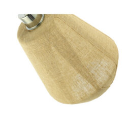 Happy Homewares Modern Designer Glass Pendant Lamp Shade Wrapped In Natural Oatmeal Linen Fabric - thumbnail 5