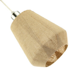 Happy Homewares Modern Designer Glass Pendant Lamp Shade Wrapped In Natural Oatmeal Linen Fabric - thumbnail 4