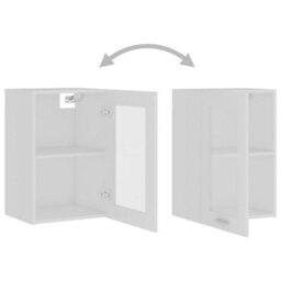 Vidaxl Hanging Glass Cabinet Lyon White 40X31X60 Cm Engineered Wood - thumbnail 6