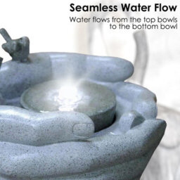 Geezy Cupped Hands Water Feature Outdoor Indoor Led Fountain Waterfall Garden Decor - thumbnail 3