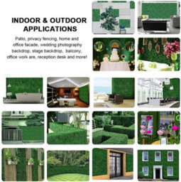 12X Artificial Greenery Wall Hedge Grass Fence Plant Fake Mat Foliage Panel - thumbnail 6