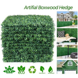 12X Artificial Greenery Wall Hedge Grass Fence Plant Fake Mat Foliage Panel - thumbnail 4