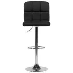 Wyld And Coco Black Fabric Swivel Kitchen Bar Stools Set Of 2 - Adjustable Height, Chrome Base - thumbnail 5