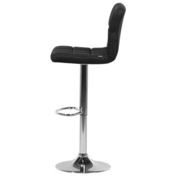 Wyld And Coco Black Fabric Swivel Kitchen Bar Stools Set Of 2 - Adjustable Height, Chrome Base - thumbnail 6