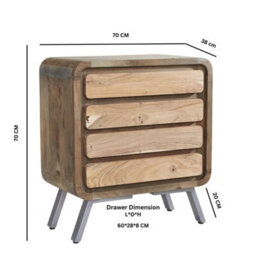 Wyld Haus Los Angeles Reclaimed Wood & Metal 4-Drawer Wide Chest - thumbnail 4