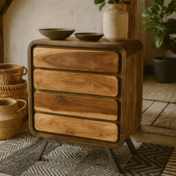 Wyld Haus Los Angeles Reclaimed Wood & Metal 4-Drawer Wide Chest - thumbnail 2