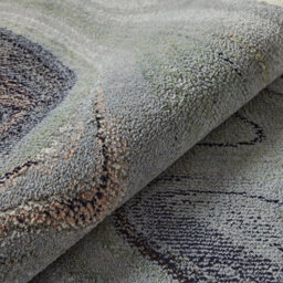 Sage Grey Abstract Jute Polyester Modern Living Room, Bedroom Rug - 160Cm X 220Cm - thumbnail 2