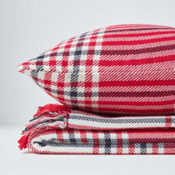 Homescapes Red Tartan Check Sofa And Bed Throw, 150 X 200 Cm - thumbnail 6