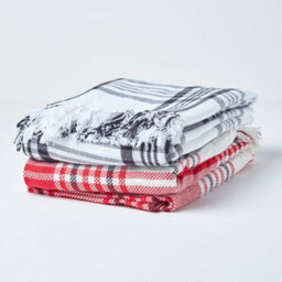 Homescapes Red Tartan Check Sofa And Bed Throw, 150 X 200 Cm - thumbnail 7
