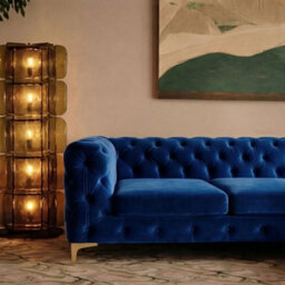Monaco Chesterfield 3 Seater Chaise Sofa Blue Velvet L Shaped Corner Chaise- Right Hand Deep Buttoned Upholstery Couch Lounge - thumbnail 3