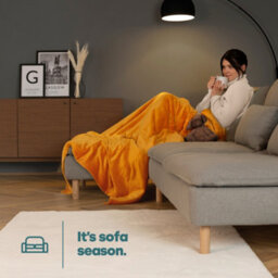 Livivo Super Soft Flannel Fleece Blanket - Double Bed & Couch Throw - Yellow - thumbnail 4