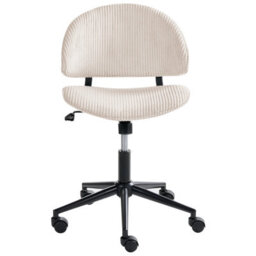 Beliani Office Chair Kiana Corduroy Off-White - thumbnail 5
