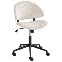 Beliani Office Chair Kiana Corduroy Off-White - thumbnail 4