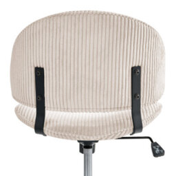 Beliani Office Chair Kiana Corduroy Off-White - thumbnail 6