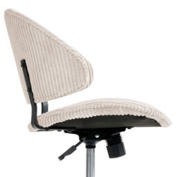 Beliani Office Chair Kiana Corduroy Off-White - thumbnail 7