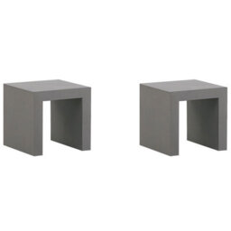 Beliani Set Of 2 Garden Chairs Taranto Concrete Grey - thumbnail 1