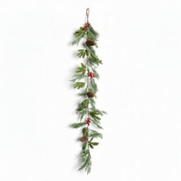 Shatchi Shathci 180Cm Cedar Garland With Red Berry & Pinecone Wreath For Xmas Home Décor - thumbnail 2