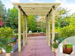 Edecks Heavy Duty Village Walkway Wooden Garden Pergola (W 2400mm X D 4800mm) With Steel Spikes (2.7M) - thumbnail 5