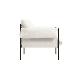 Wyld Haus Wardour Armchair - White Houseweave Fabric, Matt Black Metal Legs - thumbnail 4
