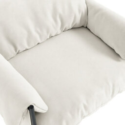 Wyld Haus Wardour Armchair - White Houseweave Fabric, Matt Black Metal Legs - thumbnail 6