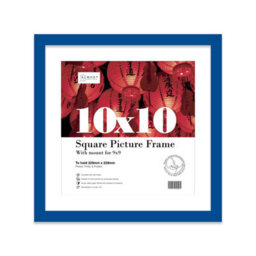 "10X10"" Blue Picture Frame - 10X10"" Square Frame With 9X9"" Mount For 10X10""/9X9"" Pictures Art Deco Style Room Decor, 1 Pack" - thumbnail 1