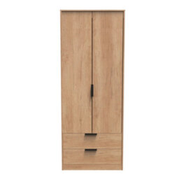 Fuji 2 Door 2 Drawer Wardrobe In Nebraska Oak (Ready Assembled) - thumbnail 1