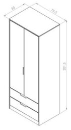 Fuji 2 Door 2 Drawer Wardrobe In Nebraska Oak (Ready Assembled) - thumbnail 3
