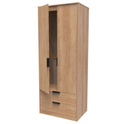 Fuji 2 Door 2 Drawer Wardrobe In Nebraska Oak (Ready Assembled) - thumbnail 7