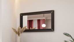 Arte Sophisticated Black Wall Mirror H640mm W1200mm D30mm - Bold Design For Contemporary Spaces - thumbnail 2