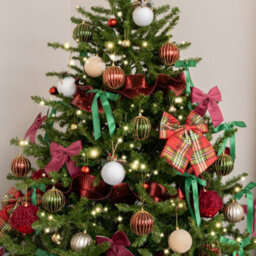 Melody Maison Set Of 10 Forest Green Satin Christmas Bow Decorations - thumbnail 4