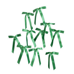 Melody Maison Set Of 10 Forest Green Satin Christmas Bow Decorations - thumbnail 6