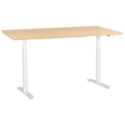 Beliani Electric Adjustable Standing Desk Destinas Light Brown/ White 180 Cm 72 Cm - image 1