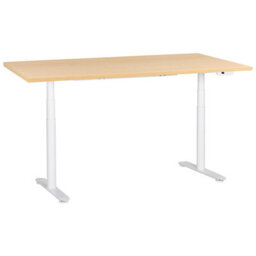 Beliani Electric Adjustable Standing Desk Destinas 180 Cm 72 Cm Light Brown/ White