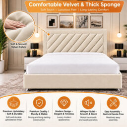 Luxury Upholstered Divan Bed With Side Storage Drawers & Tall Headboard - thumbnail 5