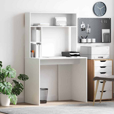 Walplus Desk With Shelf White 91 X 50 X 149 Cm Engineered Wood - image 1