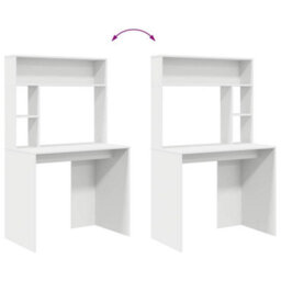 Walplus Desk With Shelf White 91 X 50 X 149 Cm Engineered Wood - thumbnail 9