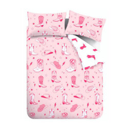 Sassy B Cowgirl Boot Reversible Duvet Cover Set With Pillowcases Pink - thumbnail 5