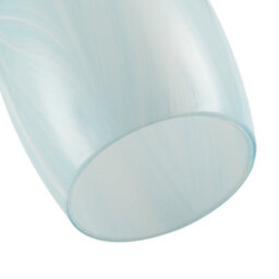 Happy Homewares Modern Sky Blue Marble Stripe Effect Glass Cylindrical Pendant Shade - thumbnail 5