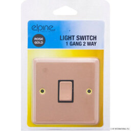 New Rose Gold Single Light Switch 1 Gang 2 Way On/off With Fixing Screw Office - thumbnail 1
