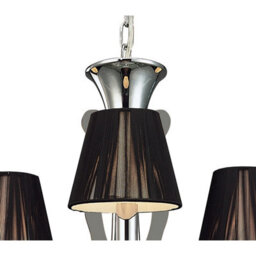 Luminosa Lighting Luminosa Acanto Pendant Round 3 Light E14, Polished Chrome With Black Shades - thumbnail 4