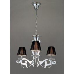 Luminosa Lighting Luminosa Acanto Pendant Round 3 Light E14, Polished Chrome With Black Shades - thumbnail 2