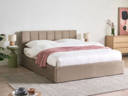 Beliani Ottoman Bed Velvet Dreux 160 X 200 Cm (Eu King Size) Taupe - thumbnail 2